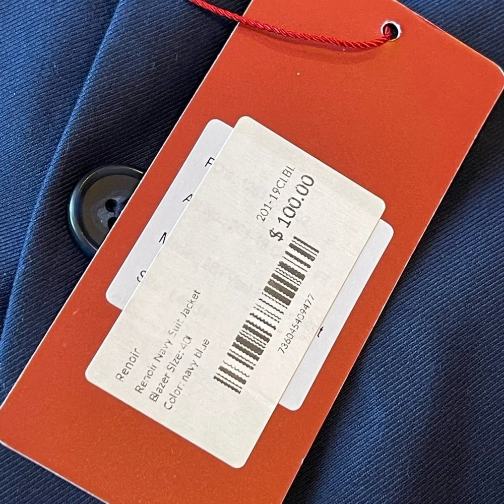 Renoir Nwt Italy style navy blazer suit jacket